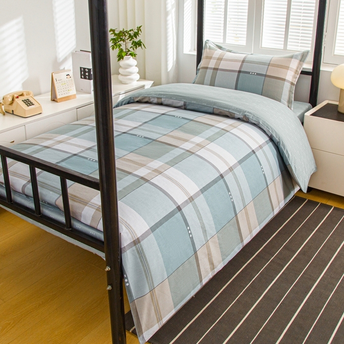 91家纺网 家纺一手货源 找家纺 乐旗家纺 2025新款A类AB版全棉环保印花学生上下铺宿舍三件套六件套 威风