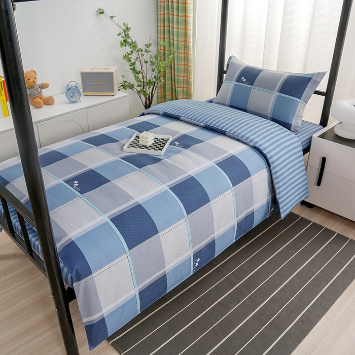 91家纺网 家纺一手货源 找家纺 乐旗家纺 2025新款A类AB版全棉环保印花学生上下铺宿舍三件套六件套 星宇