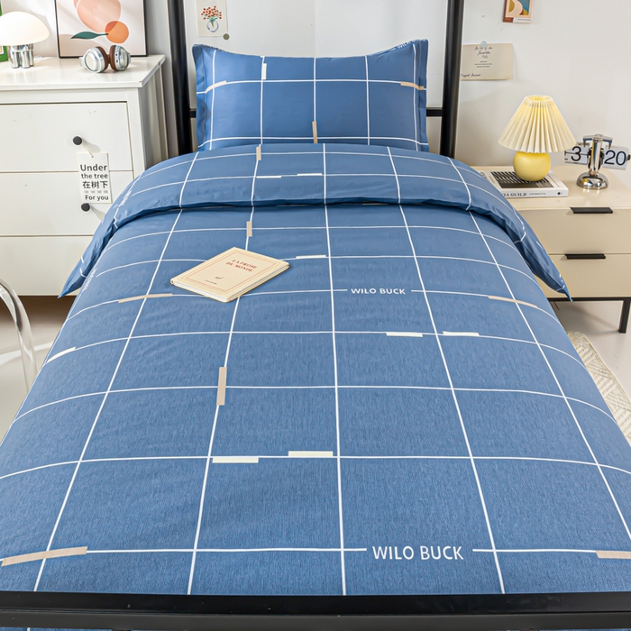 91家纺网 家纺一手货源 找家纺 上学郎家居 2025新款全棉13372学生三件套100棉单人床纯棉六件套学生宿舍床上用品 凯尔洛