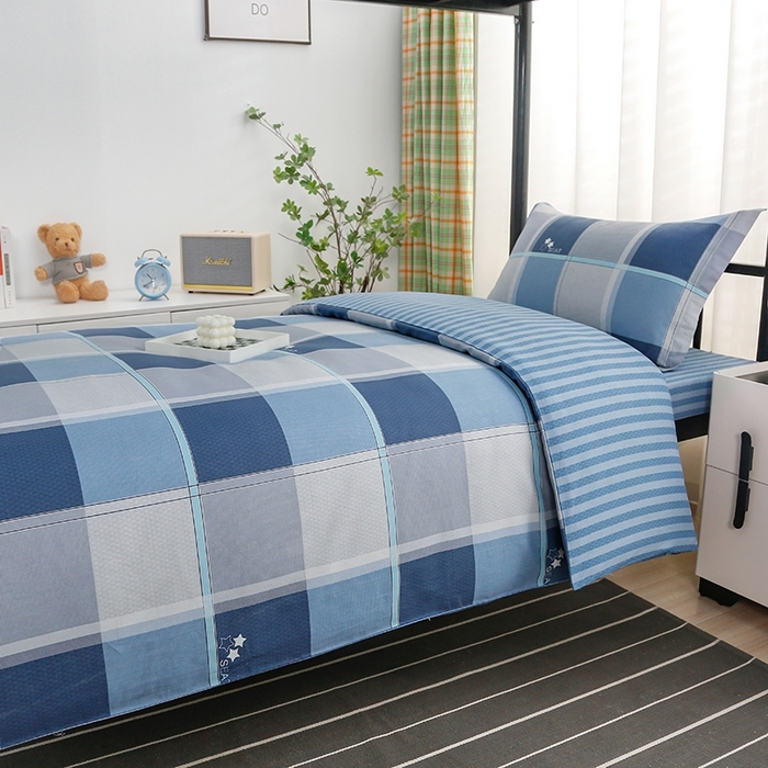 91家纺网 家纺一手货源 找家纺 乐旗家纺 2025新款A类AB版全棉环保印花学生上下铺宿舍三件套六件套 星宇