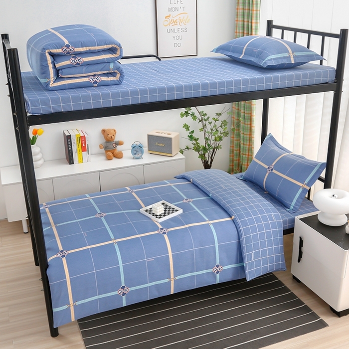 91家纺网 家纺一手货源 找家纺 乐旗家纺 2025新款A类AB版全棉环保印花学生上下铺宿舍三件套六件套 萨尔