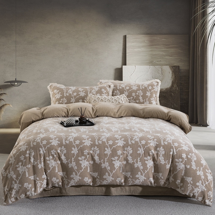 91家纺网 家纺一手货源 找家纺 （总）鲁爱家纺供货 2025新款AB版棉麻工艺款四件套