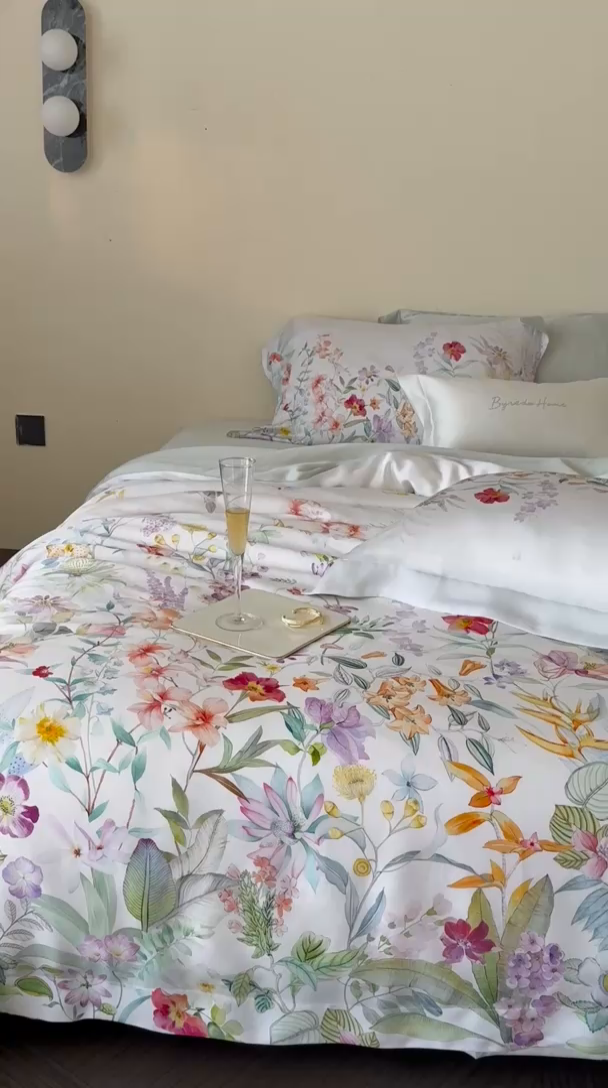 91家纺网 家纺一手货源 找家纺 馨蕊家居 2025新款80SLF奥地利兰精天丝四件套-知否 天丝知否-月光白