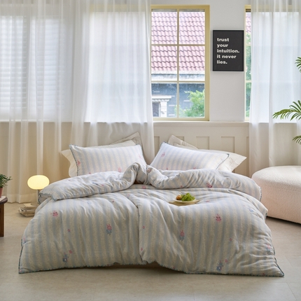 91家纺网 家纺一手货源 找家纺 （总）洋铭区（原狠狠爱） 2025新款全棉彩边双层四件套