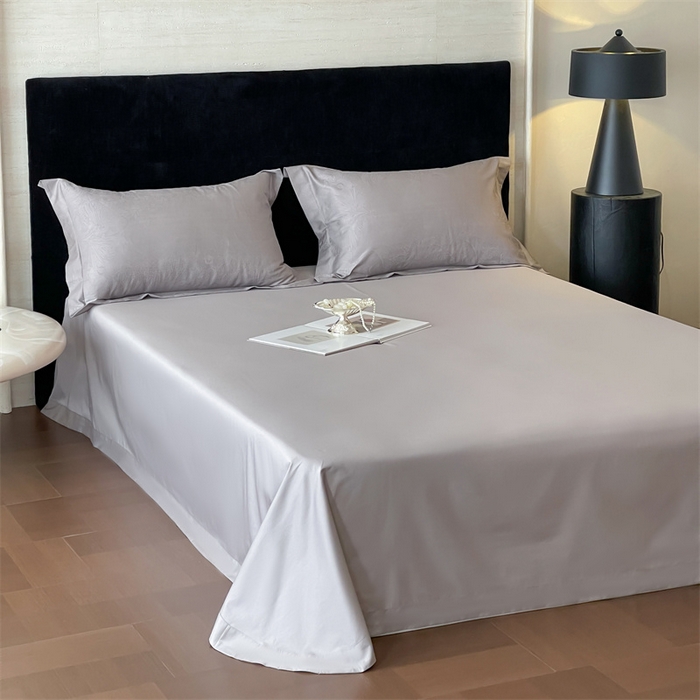 91家纺网 家纺一手货源 找家纺 凡客家居 2025新款100支（5050双股）长绒棉全棉提花四件套 洛园-高级灰