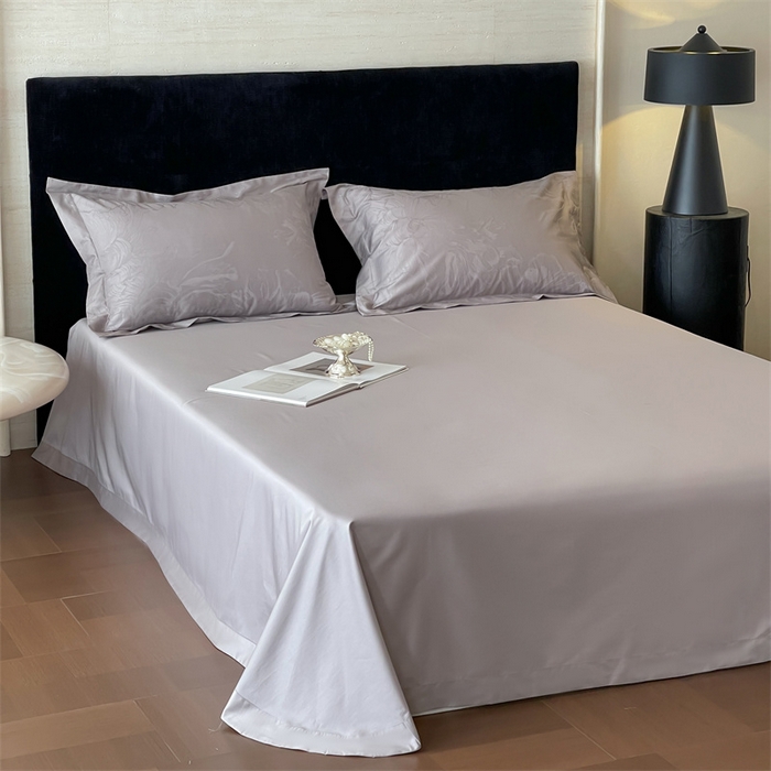 91家纺网 家纺一手货源 找家纺 凡客家居 2025新款100支（5050双股）长绒棉全棉提花四件套 奥罗拉-高级灰