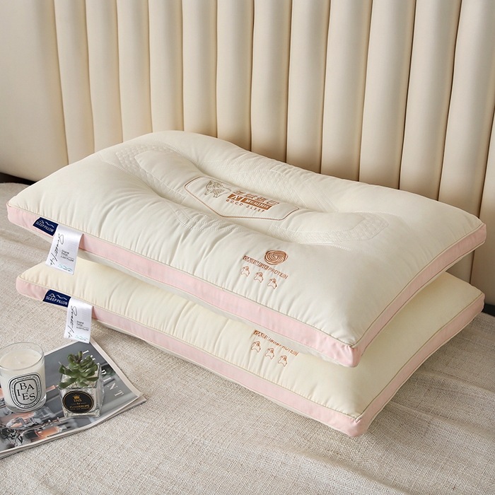 91家纺网 家纺一手货源 找家纺 雅晨枕芯工厂店 2025新款羊绒蛋白护颈枕枕头枕芯 粉色 48x74cm低枕/只