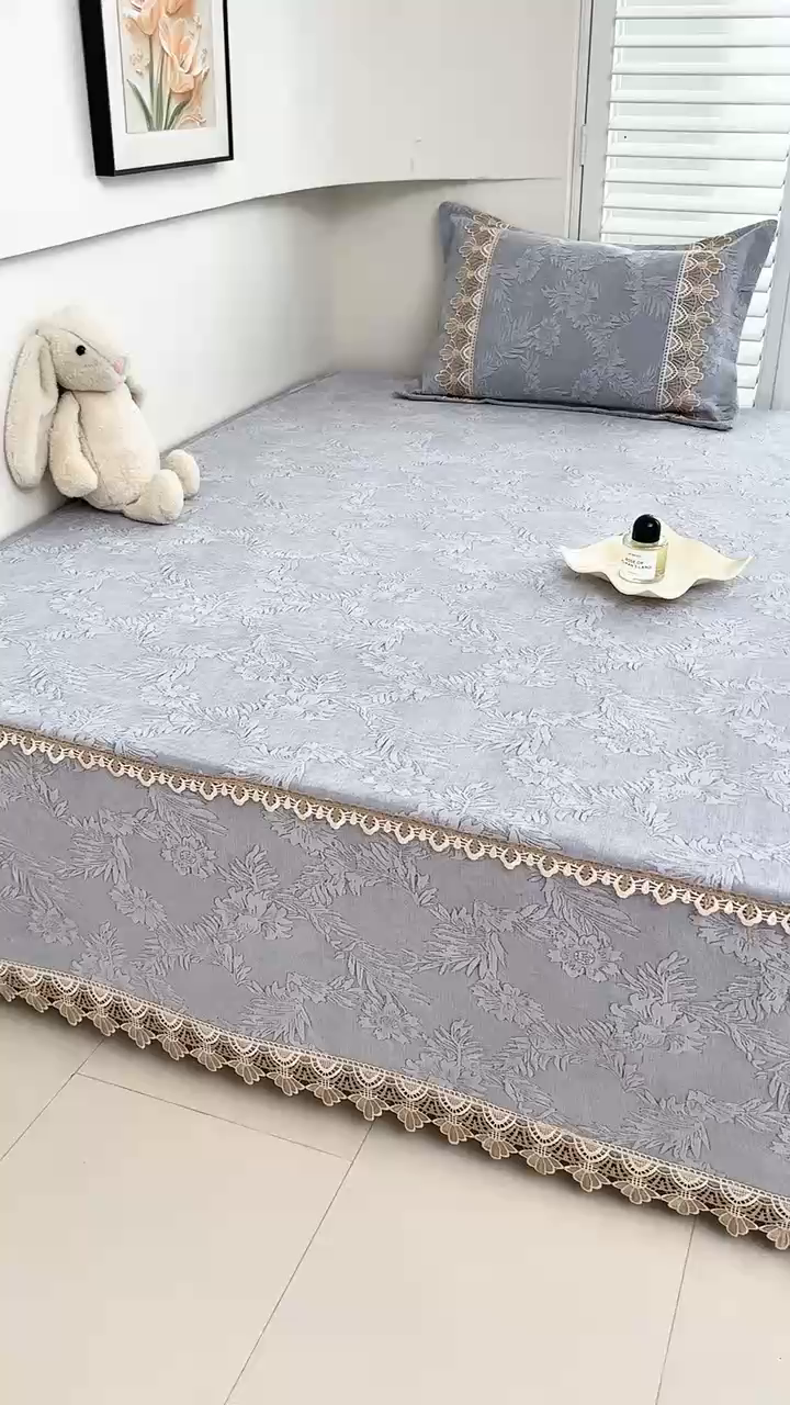 91家纺网 家纺一手货源 找家纺 手艺人家纺 2025新款高精密炕盖XK3755 XK3756√-绗缝款GHK01-13 XK3755灰