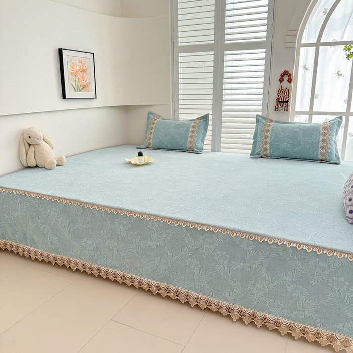 91家纺网 家纺一手货源 找家纺 手艺人家纺 2025新款高精密炕盖XK3755 XK3756√-绗缝款GHK01-13 XK3755绿