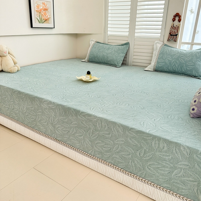 91家纺网 家纺一手货源 找家纺 手艺人家纺 2025新款高精密炕盖XK3755 XK3756√-绗缝款GHK01-13 XK3756绿