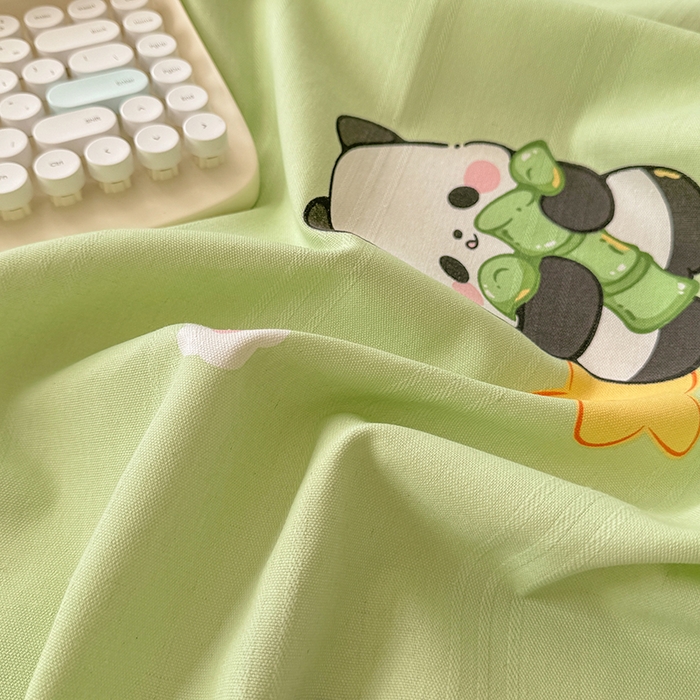 91家纺网 家纺一手货源 找家纺 爱彼家纺 2025新款原棉老粗布床单床单单件凉席席子 熊猫乐园