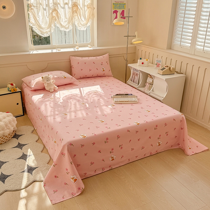 91家纺网 家纺一手货源 找家纺 爱彼家纺 2025新款原棉老粗布床单床单单件凉席席子 莓莓小鹿