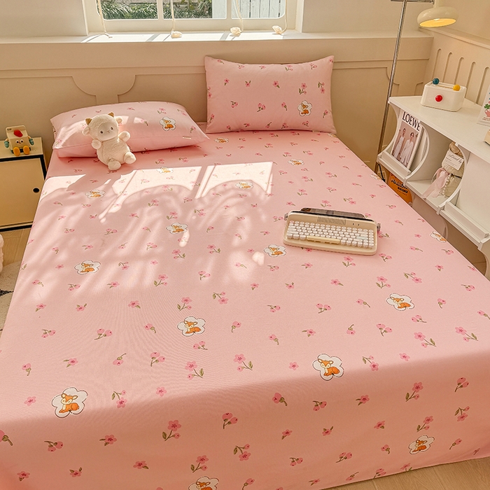 91家纺网 家纺一手货源 找家纺 爱彼家纺 2025新款原棉老粗布床单床单单件凉席席子 莓莓小鹿