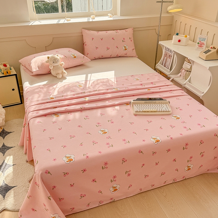 91家纺网 家纺一手货源 找家纺 爱彼家纺 2025新款原棉老粗布床单床单单件凉席席子 莓莓小鹿