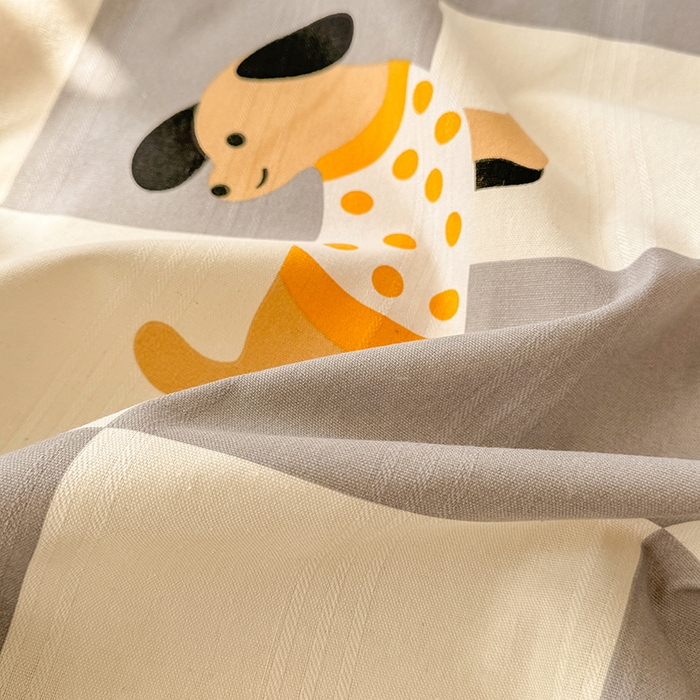 91家纺网 家纺一手货源 找家纺 爱彼家纺 2025新款原棉老粗布床单床单单件凉席席子 腊肠狗-灰