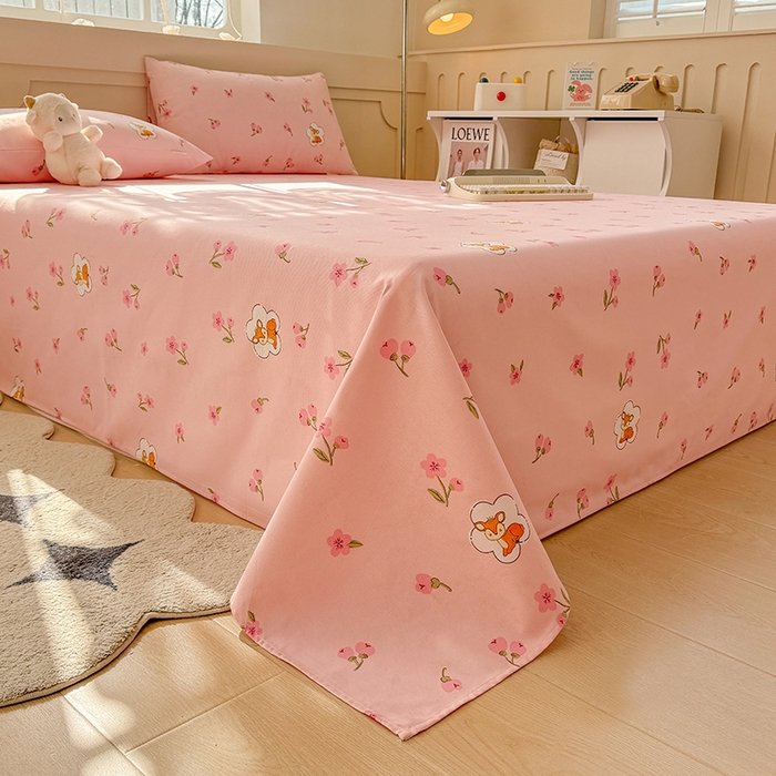 91家纺网 家纺一手货源 找家纺 爱彼家纺 2025新款原棉老粗布床单床单单件凉席席子 莓莓小鹿