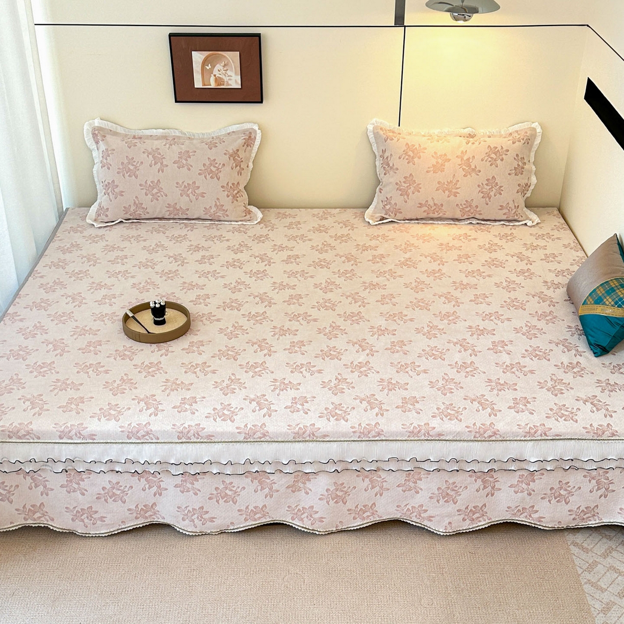 手艺人家纺 2025新款雪尼尔复合炕盖XK3758-3760√ XK3758粉