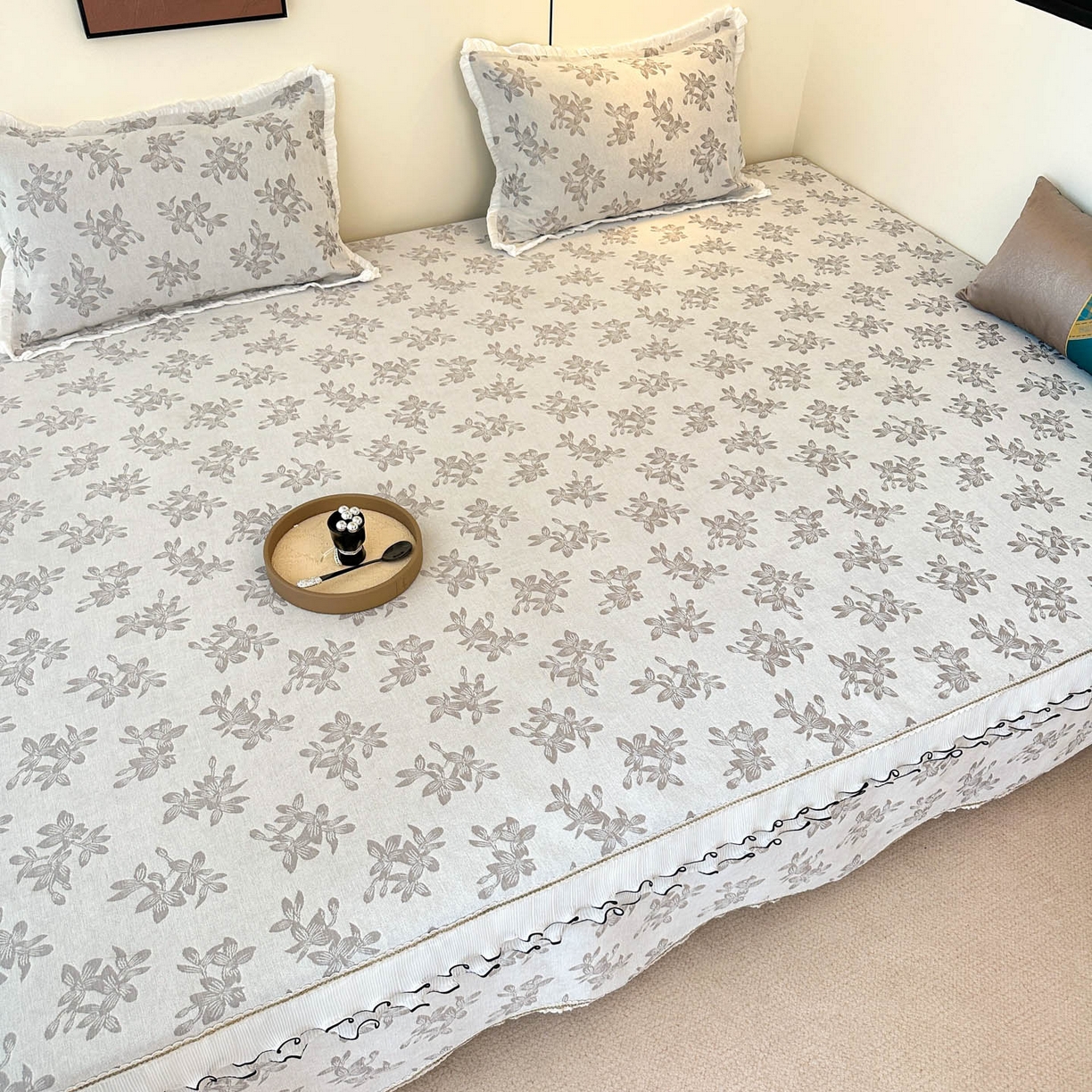 91家纺网 家纺一手货源 找家纺 手艺人家纺 2025新款雪尼尔复合炕盖XK3758-3760√ XK3758灰