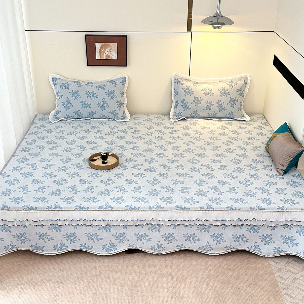 手艺人家纺 2025新款雪尼尔复合炕盖XK3758-3760√ XK3758蓝