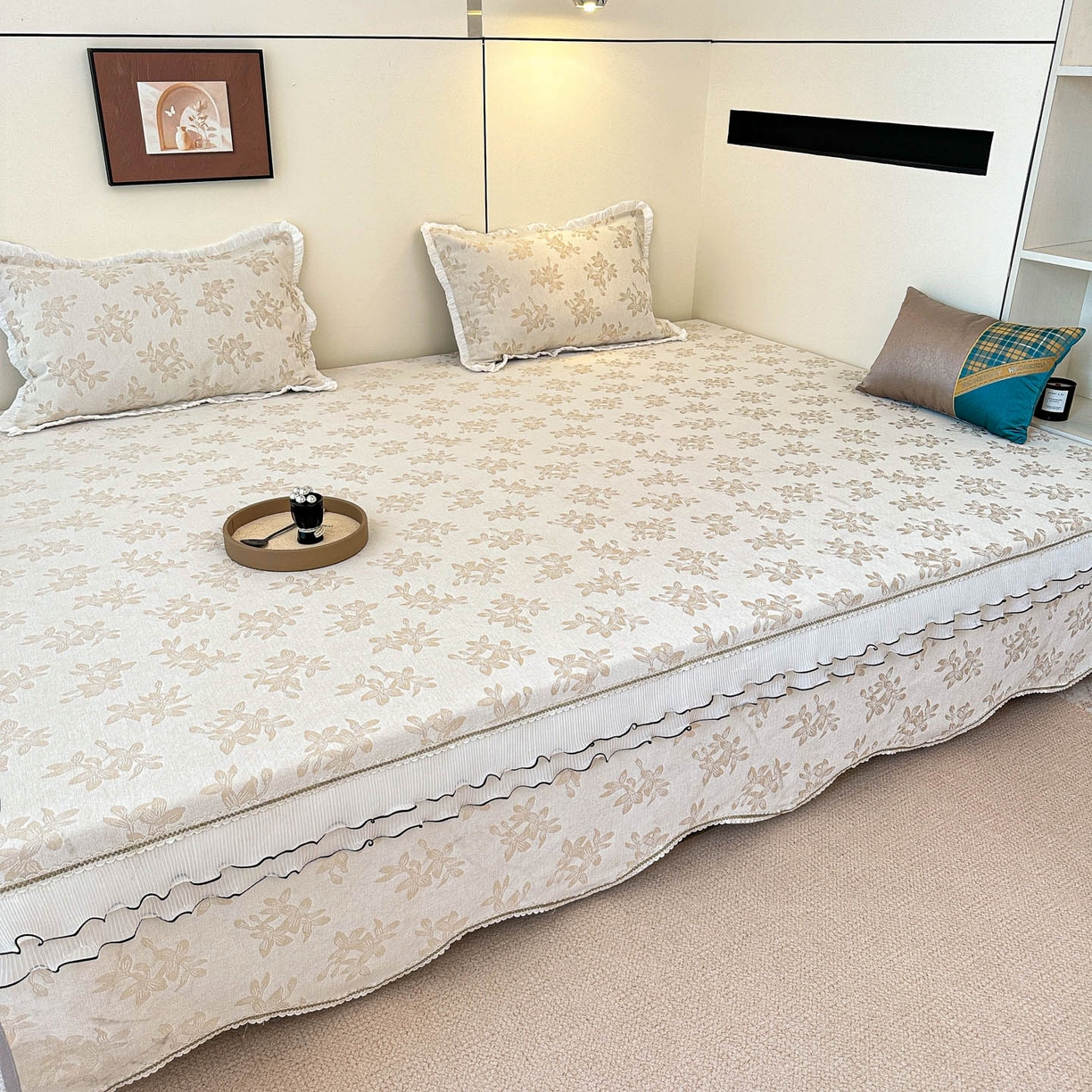 91家纺网 家纺一手货源 找家纺 手艺人家纺 2025新款雪尼尔复合炕盖XK3758-3760√ XK3758米