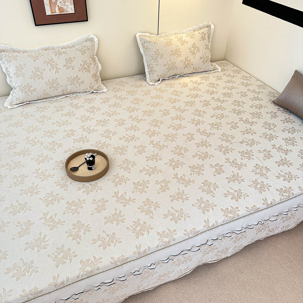 91家纺网 家纺一手货源 找家纺 手艺人家纺 2025新款雪尼尔复合炕盖XK3758-3760√ XK3758米