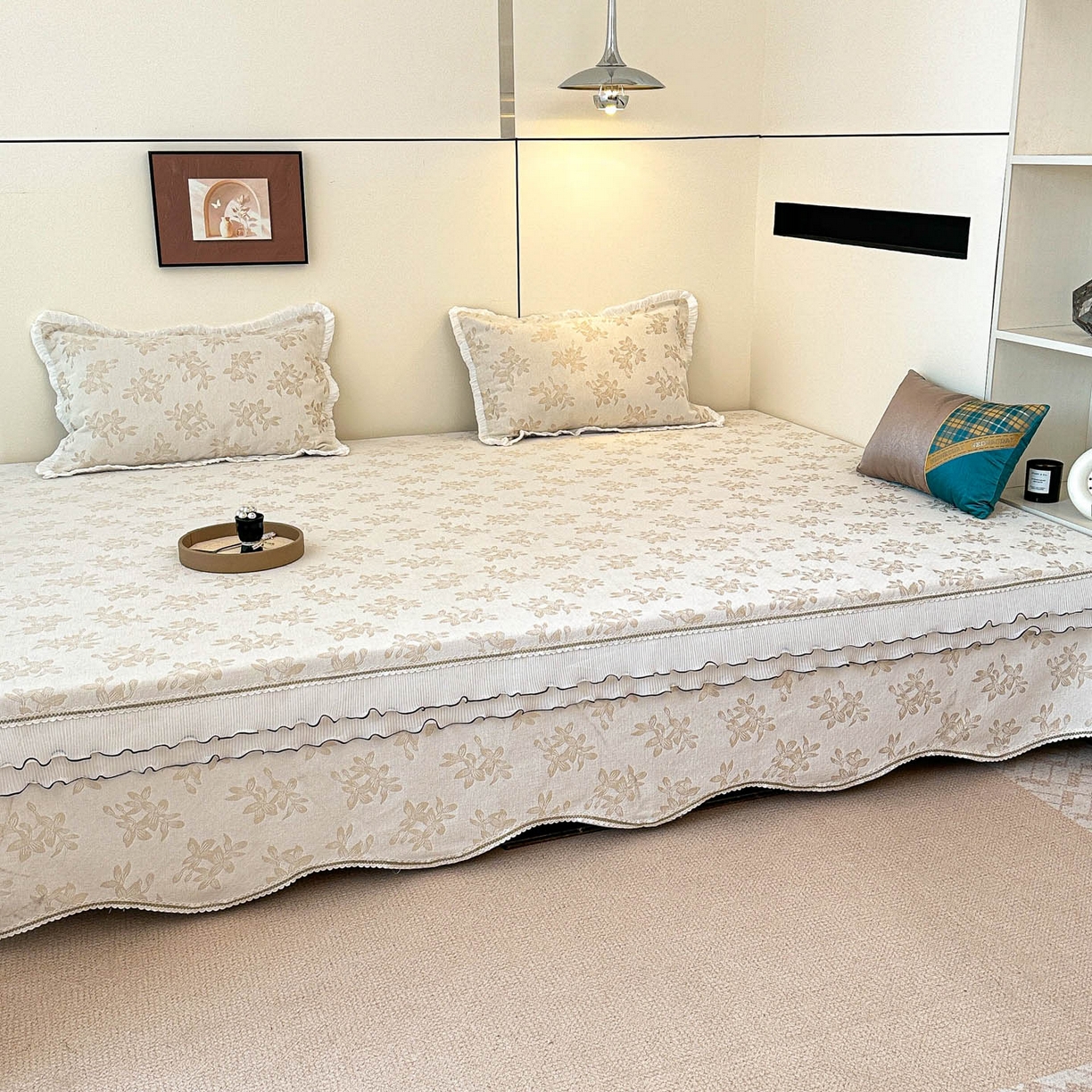 91家纺网 家纺一手货源 找家纺 手艺人家纺 2025新款雪尼尔复合炕盖XK3758-3760√ XK3758米