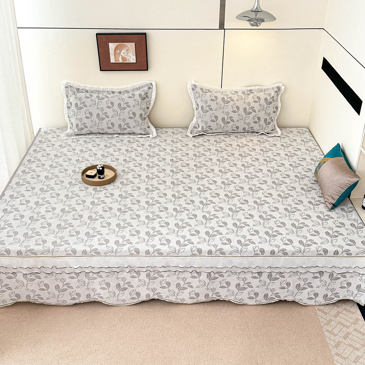 手艺人家纺 2025新款雪尼尔复合炕盖XK3758-3760√ XK3759灰