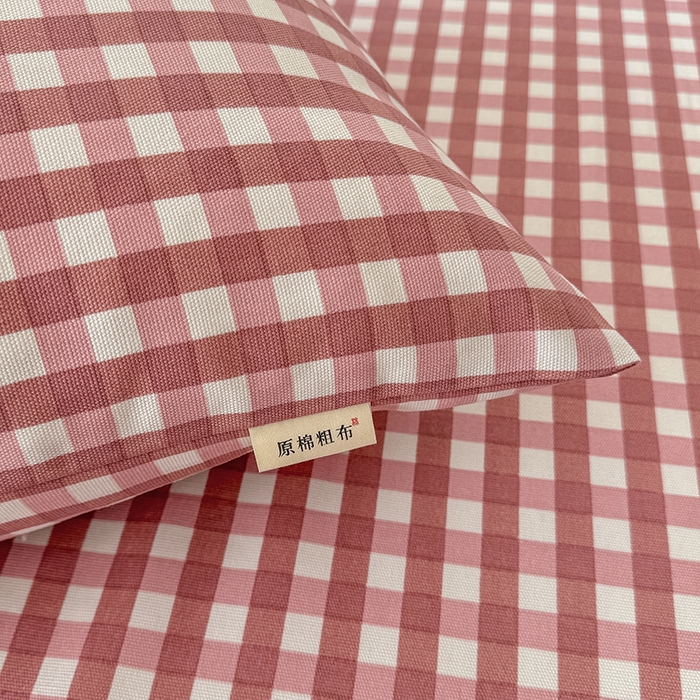 91家纺网 家纺一手货源 找家纺 爱彼家纺 2025新款原棉老粗布床单床单单件凉席席子 暖阳-蜜桃格