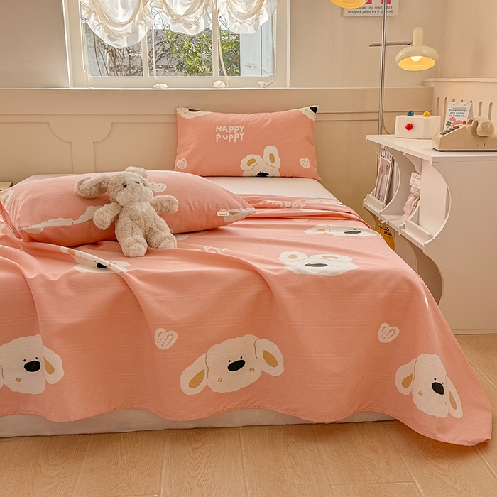 91家纺网 家纺一手货源 找家纺 爱彼家纺 2025新款原棉老粗布床单床单单件凉席席子 嗨皮小狗