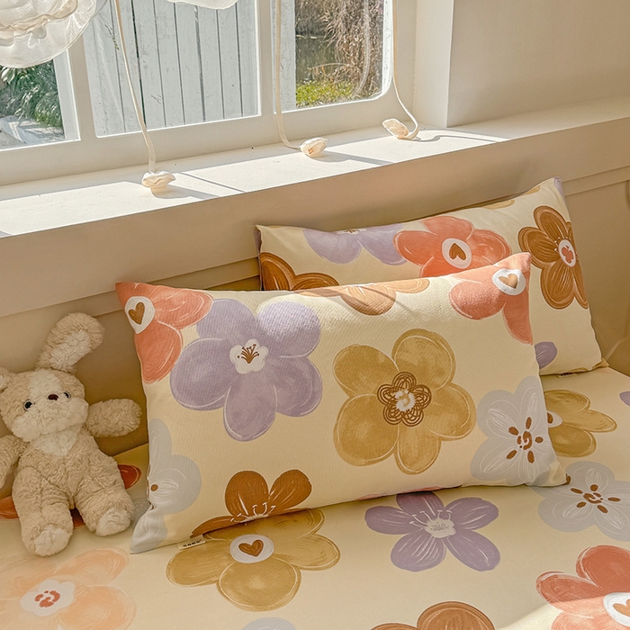 91家纺网 家纺一手货源 找家纺 爱彼家纺 2025新款原棉老粗布床单床单单件凉席席子 向阳花开