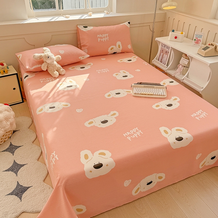 91家纺网 家纺一手货源 找家纺 爱彼家纺 2025新款原棉老粗布床单床单单件凉席席子 嗨皮小狗