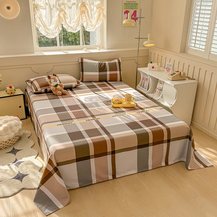 91家纺网 家纺一手货源 找家纺 爱彼家纺 2025新款原棉老粗布床单床单单件凉席席子 伯格