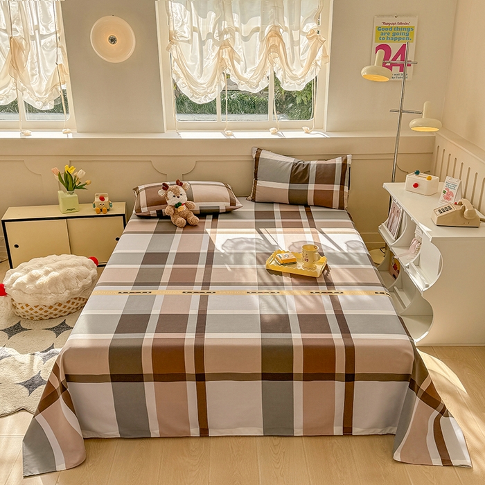 91家纺网 家纺一手货源 找家纺 爱彼家纺 2025新款原棉老粗布床单床单单件凉席席子 伯格