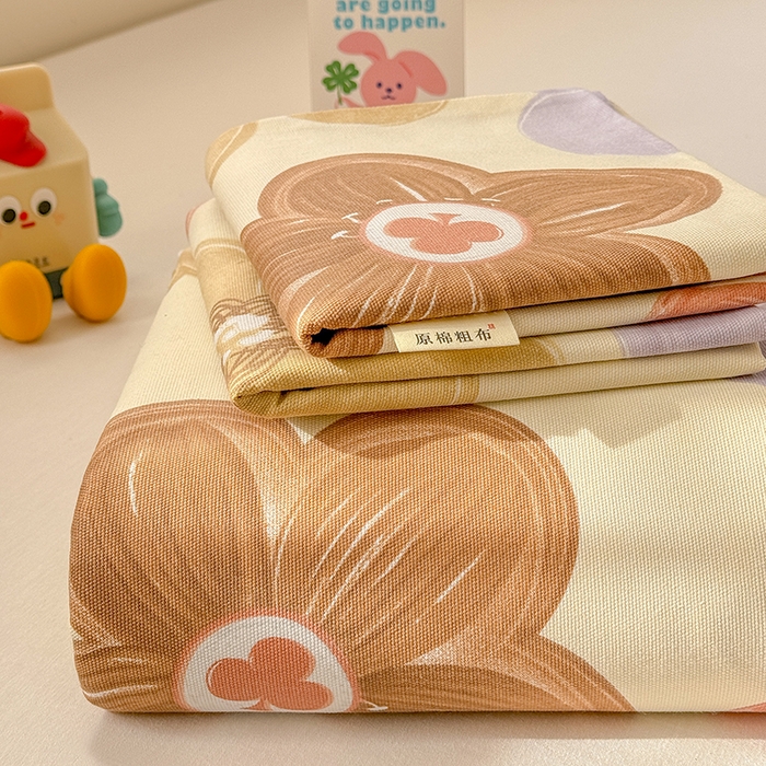 爱彼家纺 2025新款原棉老粗布床单床单单件凉席席子 向阳花开