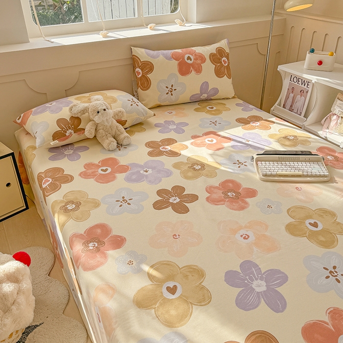 91家纺网 家纺一手货源 找家纺 爱彼家纺 2025新款原棉老粗布床单床单单件凉席席子 向阳花开