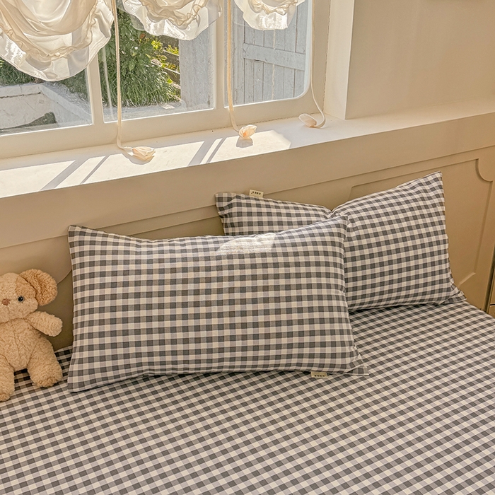 91家纺网 家纺一手货源 找家纺 爱彼家纺 2025新款原棉老粗布床单床单单件凉席席子 暖阳-黑白格