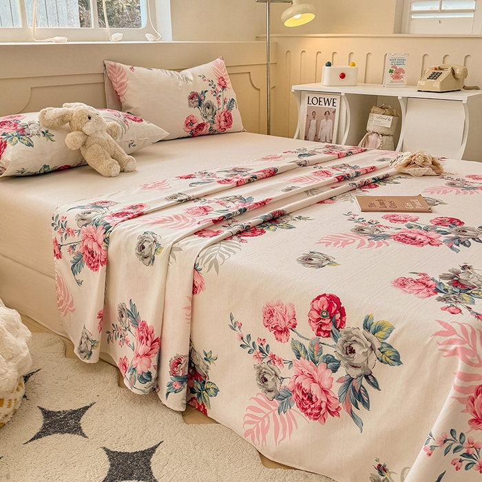 91家纺网 家纺一手货源 找家纺 爱彼家纺 2025新款原棉老粗布床单床单单件凉席席子 灿烂时光