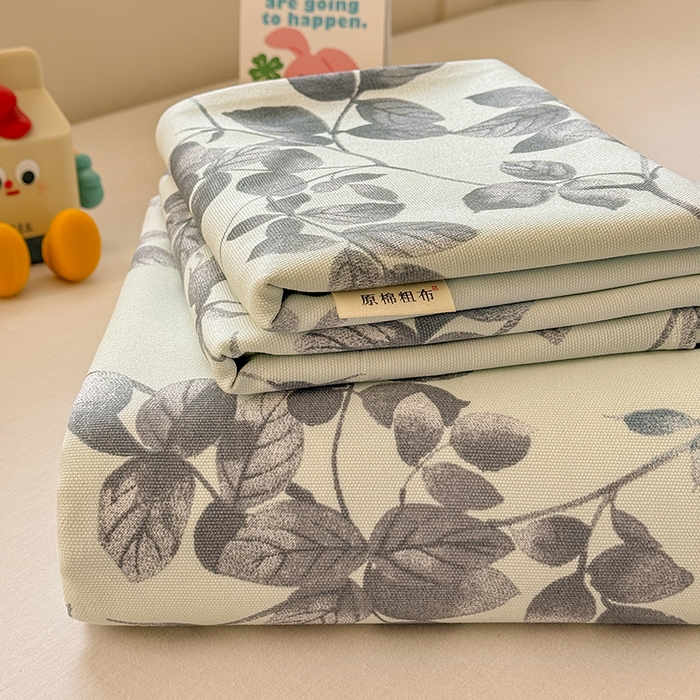 爱彼家纺 2025新款原棉老粗布床单床单单件凉席席子 叶落缤纷