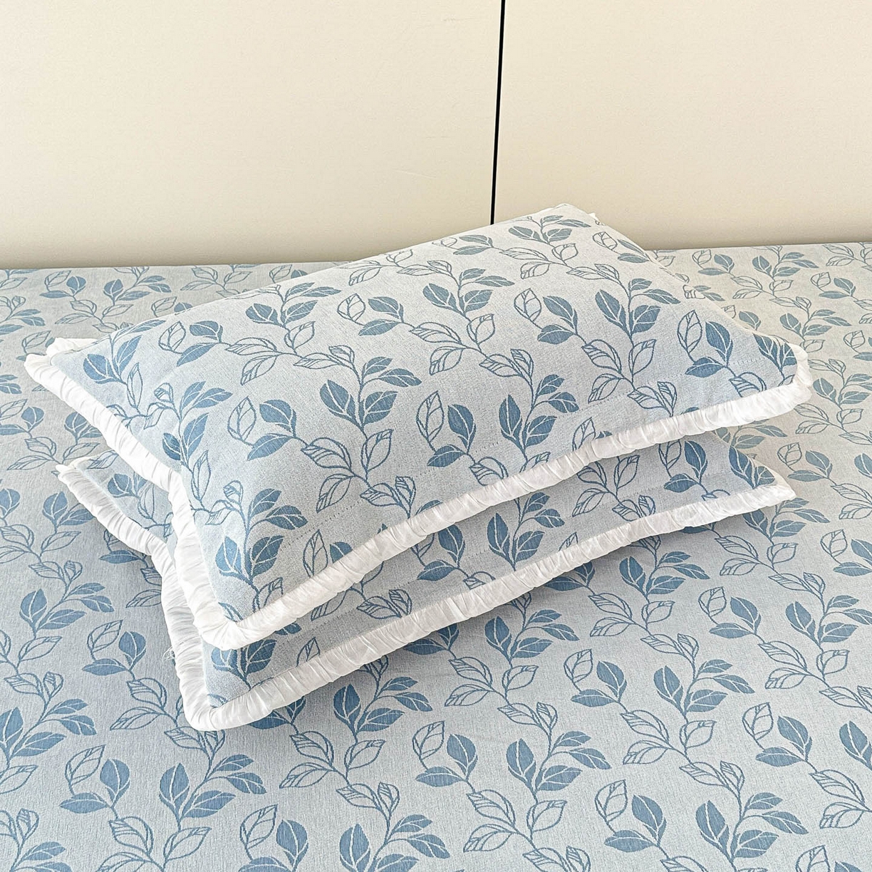 91家纺网 家纺一手货源 找家纺 手艺人家纺 2025新款雪尼尔复合炕盖XK3758-3760√ XK3759蓝