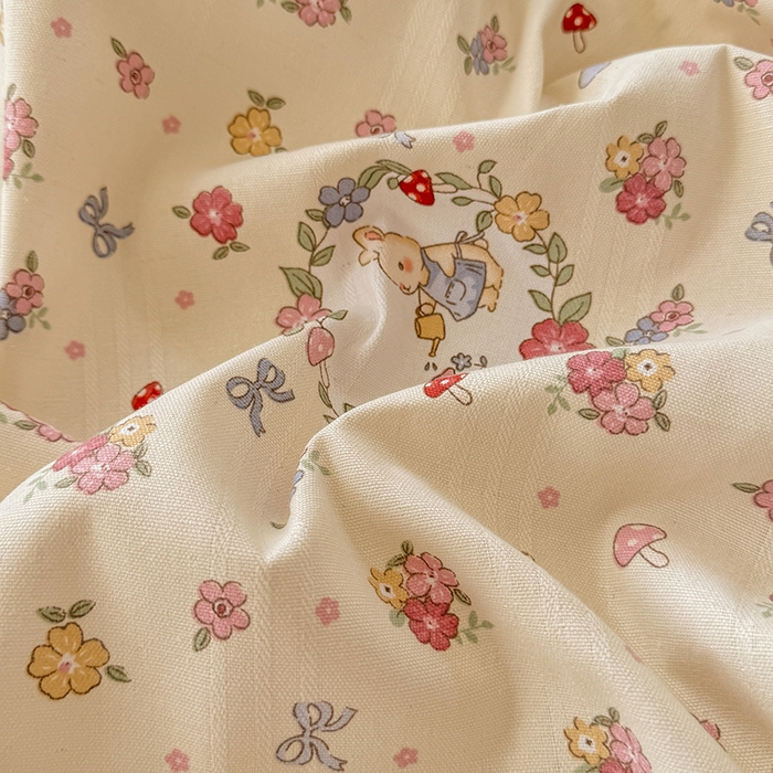 91家纺网 家纺一手货源 找家纺 爱彼家纺 2025新款原棉老粗布床单床单单件凉席席子 白朵花园