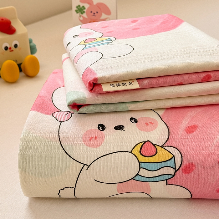 爱彼家纺 2025新款原棉老粗布床单床单单件凉席席子 草莓免