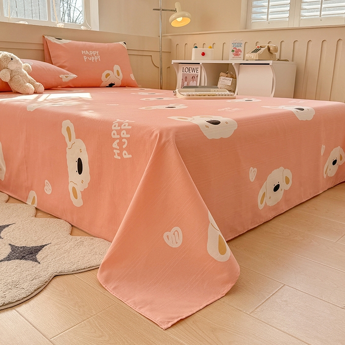 91家纺网 家纺一手货源 找家纺 爱彼家纺 2025新款原棉老粗布床单床单单件凉席席子 嗨皮小狗