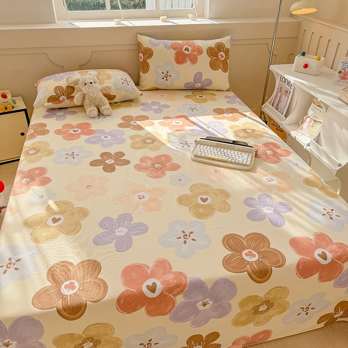 91家纺网 家纺一手货源 找家纺 爱彼家纺 2025新款原棉老粗布床单床单单件凉席席子 向阳花开