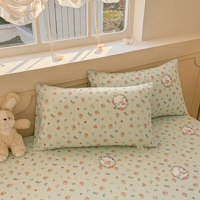 91家纺网 家纺一手货源 找家纺 爱彼家纺 2025新款原棉老粗布床单床单单件凉席席子 绿朵清辰