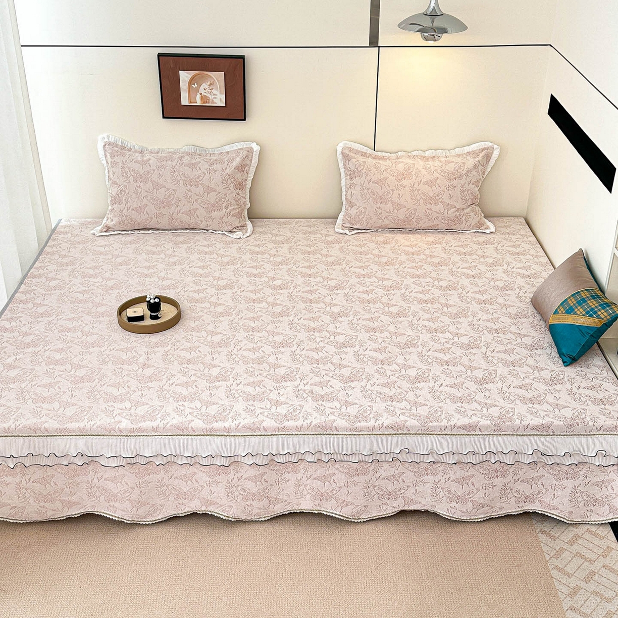 手艺人家纺 2025新款雪尼尔复合炕盖XK3758-3760√ XK3760粉