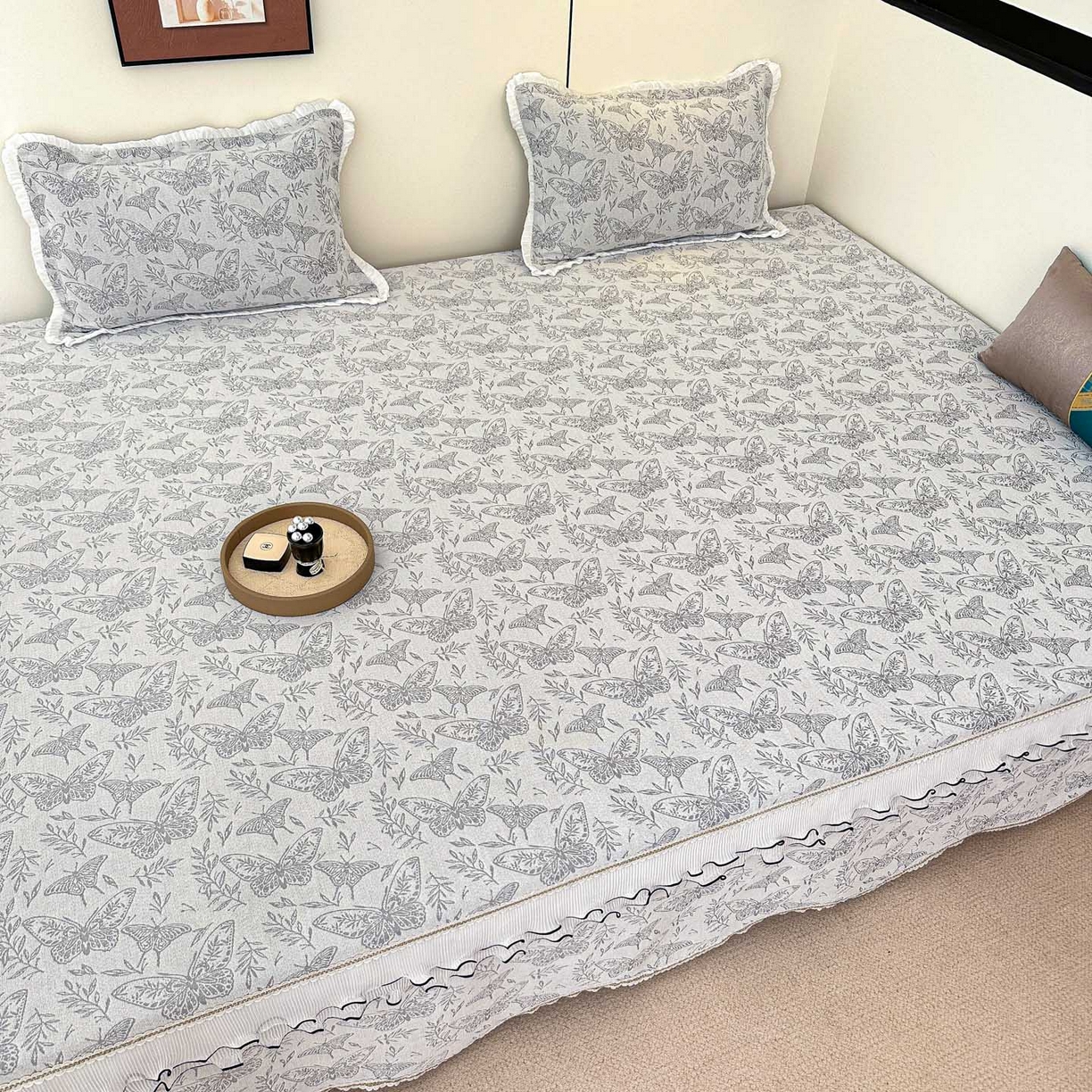 91家纺网 家纺一手货源 找家纺 手艺人家纺 2025新款雪尼尔复合炕盖XK3758-3760√ XK3760灰