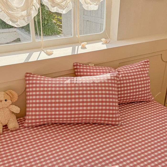 91家纺网 家纺一手货源 找家纺 爱彼家纺 2025新款原棉老粗布床单床单单件凉席席子 暖阳-蜜桃格