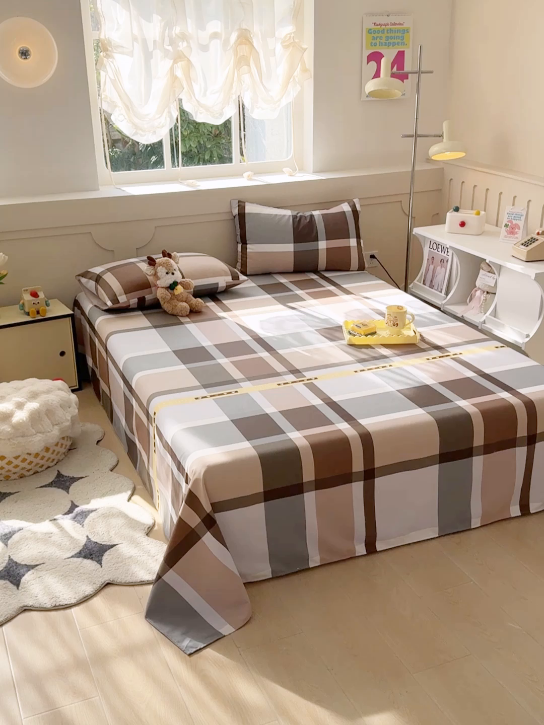 91家纺网 家纺一手货源 找家纺 爱彼家纺 2025新款原棉老粗布床单床单单件凉席席子 伯格