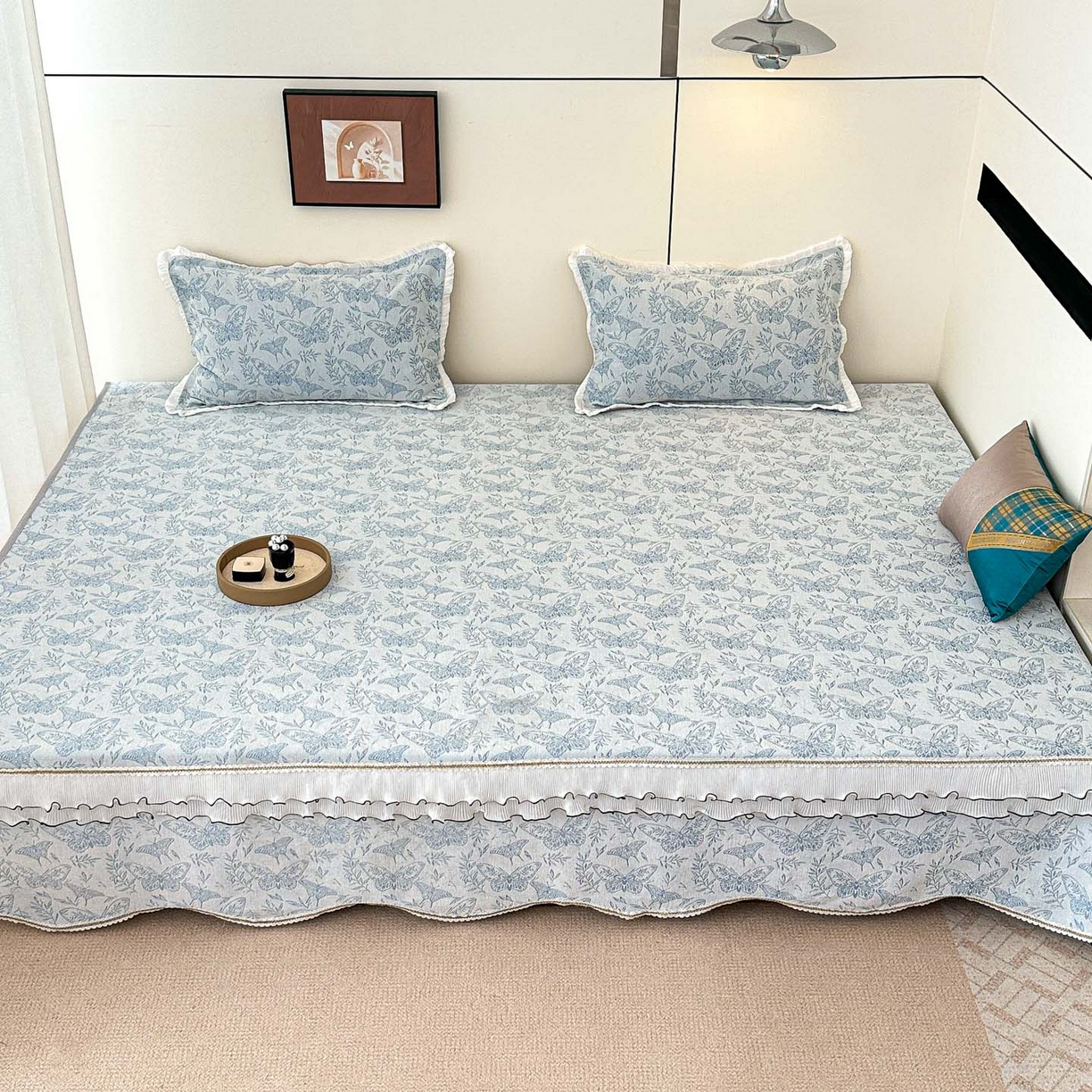 手艺人家纺 2025新款雪尼尔复合炕盖XK3758-3760√ XK3760蓝