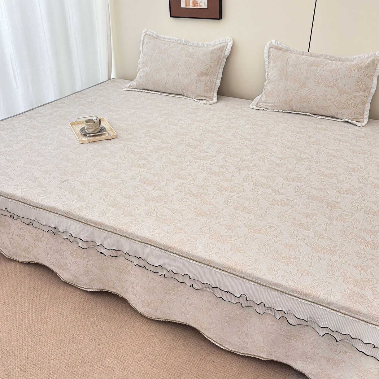 91家纺网 家纺一手货源 找家纺 手艺人家纺 2025新款雪尼尔复合炕盖XK3758-3760√ XK3760米